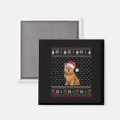 Brusselse Griffon Hond met Santa Hat Ugly Xmas D Magneet (Voorkant / Achterkant)