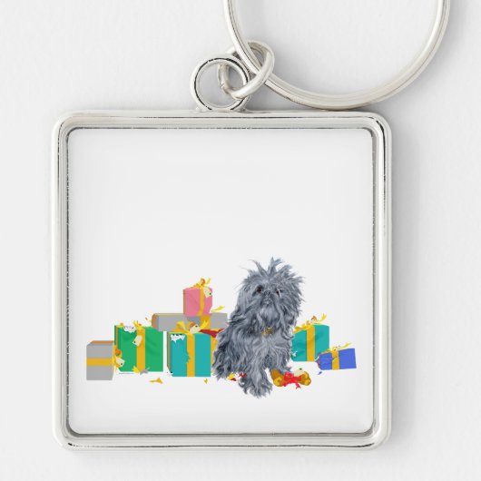 Brusselse Griffon Kerstcadeaus Sleutelhanger (Voorkant)