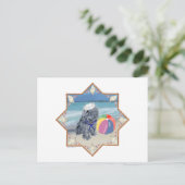 Brusselse Griffon op het Strand Briefkaart (Staand voorkant)