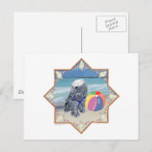 Brusselse Griffon op het Strand Briefkaart (Voorkant / Achterkant)