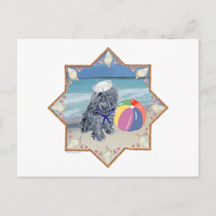 Brusselse Griffon op het Strand Briefkaart