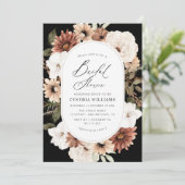 brustige boho floral bridal doucheuitnodiging kaart (Staand voorkant)