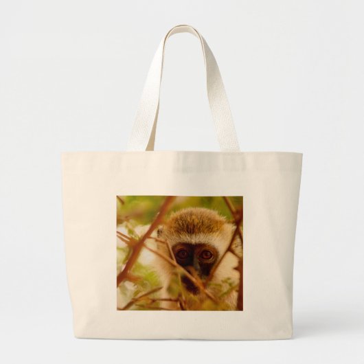 Brutaal Aapje. Grote Tote Bag (Voorkant)