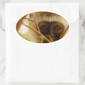Brutaal Aapje. Ovale Sticker (Tas)