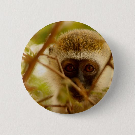 Brutaal Aapje. Ronde Button 5,7 Cm (Voorkant)