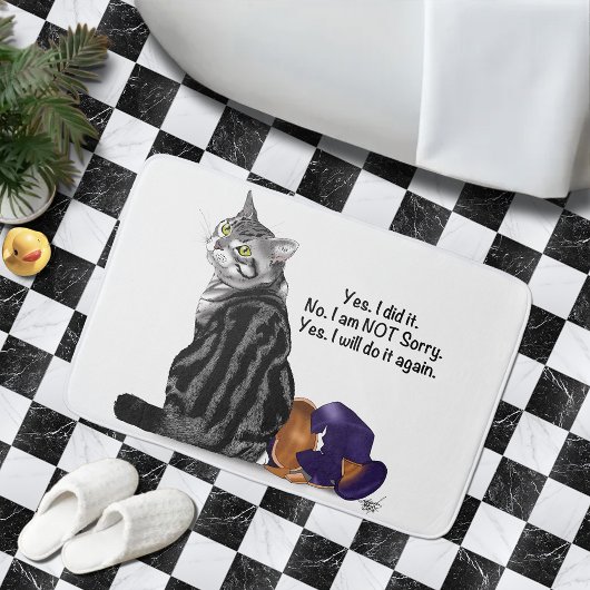 Brutaal Geen Spijt Tabby Kat Grappig Badmat