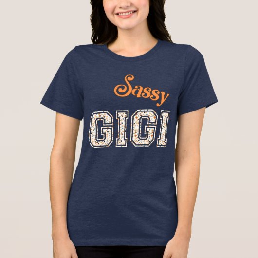 Brutaal Gigi Stippen Oma Tri-Blend Shirt (Voorkant)