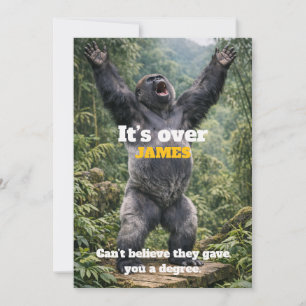 🎓🙈Brutaal Gorilla Feestkaart – Op Maat Kaart