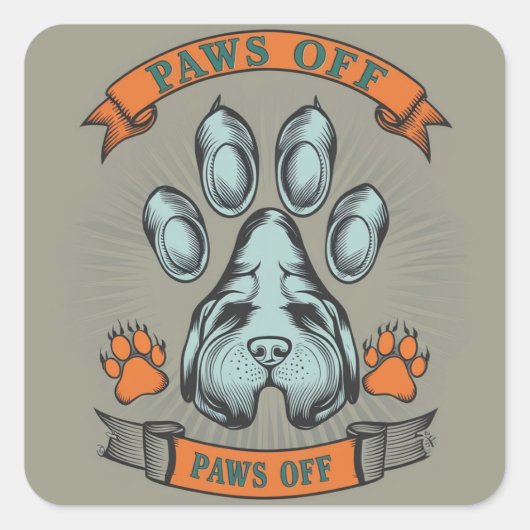 Brutaal Hond Waarschuwing Vierkante Sticker (Voorkant)