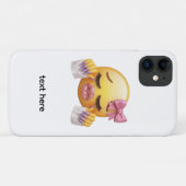Brutaal Huilende Emoji met Roze Strik en Nagels Case-Mate iPhone Case (Achterkant (horizontaal))