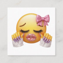 Brutaal Huilende Emoji met Roze Strik en Nagels