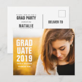 Brutaal moderne afgestudeerde 2019 uitnodiging briefkaart (Voorkant / Achterkant)