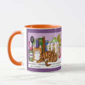 Brutaal Oranje Tabby Keukenblad Kat Grappig Mok (Links)