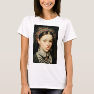Brutaal renaissancistische edelvrouw die haar tong t-shirt