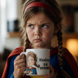 Brutaal Superhelden Meisje Cartoon Koffiemok