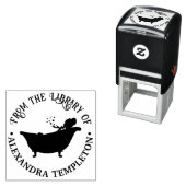 Brutaal Vrouw Die Bad Bibliotheek Boek Naam Zelfinktende Stempel (In situ)