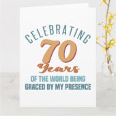 Brutale 70e verjaardag houding kaart (Gele Bloem)