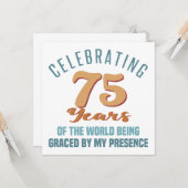 Brutale 75e verjaardag houding kaart (Voorkant / Achterkant in situ)