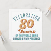 Brutale 80ste verjaardag attitude kaart (Voorkant / Achterkant in situ)