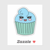 Brutale Blauwe Cupcake Sticker (Vel)