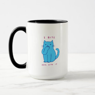 Brutale Blauwe Kat Ik Bijt, Neem Daar Genoegen Mee Mok