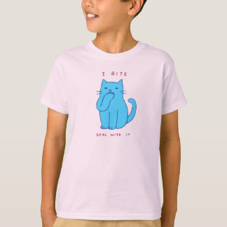 Brutale Blauwe Kat Ik Bijt Neem Daar Genoegen Mee T-shirt