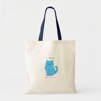 Brutale Blauwe Kat Ik Bijt, Neem Daar Genoegen Mee Tote Bag