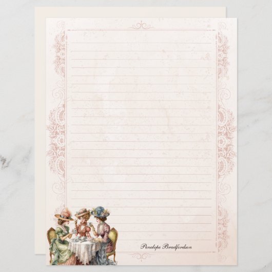  brutale dames high tea gevoerd briefpapier (Voorkant / Achterkant)