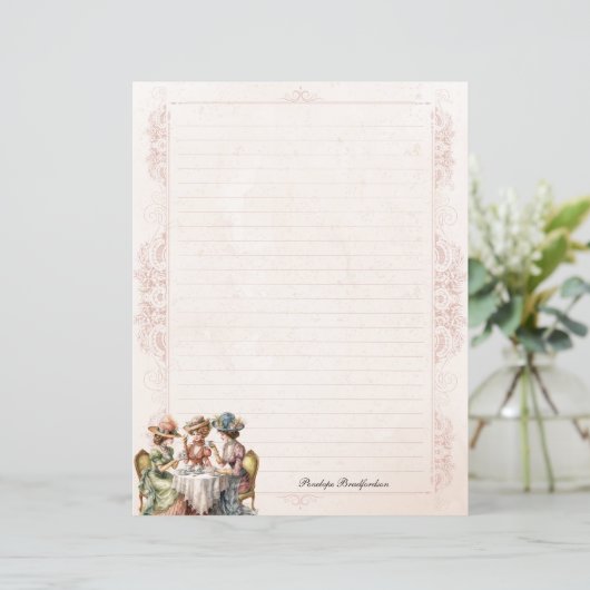  brutale dames high tea gevoerd briefpapier (Staand voorkant)