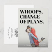 Brutale en brutale typografische huwelijksdatumwij aankondigingskaart (Voorkant / Achterkant)