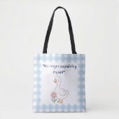 Brutale Gans met Blauwe Gingang Charme Tote Bag (Voorkant)
