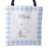 Brutale Gans met Blauwe Gingang Charme Tote Bag