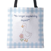 Brutale Gans met Blauwe Gingang Charme Tote Bag