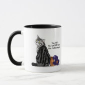 Brutale Geen Spijt Tabby Kat Grappig Mok (Links)