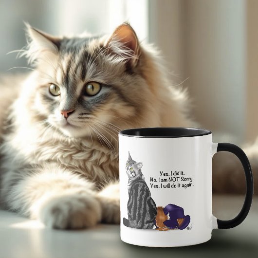 Brutale Geen Spijt Tabby Kat Grappig Mok