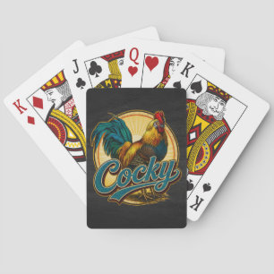 Brutale Haan Vintage Boerderij Pokerkaarten