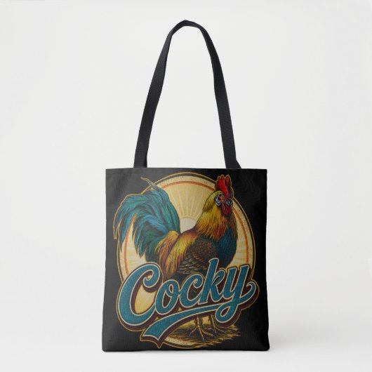 Brutale Haan Vintage Boerderij Tote Bag (Voorkant)