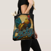 Brutale Haan Vintage Boerderij Tote Bag (Dichtbij)