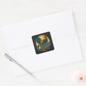 Brutale Haan Vintage Boerderij Vierkante Sticker (Envelop)