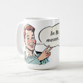  brutale jongen met tweevingerige groet koffiemok (Voorkant links)