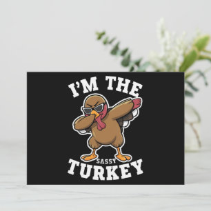 Brutale kalkoenen matchende familie Thanksgiving-f Feestdagenkaart