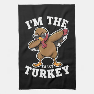 Brutale kalkoenen matchende familie Thanksgiving-f Theedoek
