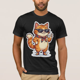 Brutale Kat in Zonnebril & Sjaal T-Shirt