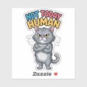 Brutale Kat Niet Vandaag Mens Sticker (Vel)