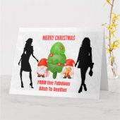 BRUTALE KERST GNOMES BESTE VRIENDEN KAART (Gele Bloem)