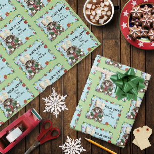 Brutale Kerstkat Humor Maine Coon Groen Grappig Cadeaupapier