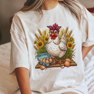 Brutale Kip Met Bril En Verse Eieren Boerderij Tri-Blend Shirt