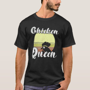 Brutale Kip Retro Sunset Kip Koningin Kip T-shirt