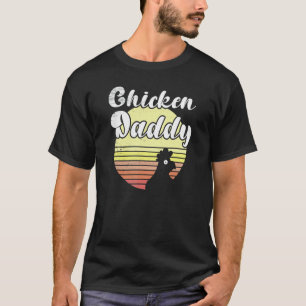 Brutale Kip Retro Zonsondergang Kip Papa Haan T-shirt
