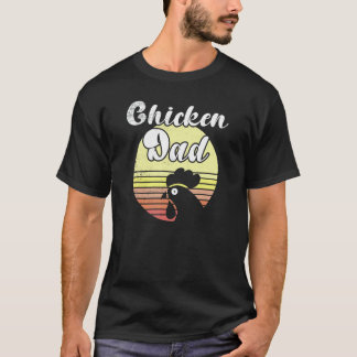 Brutale Kip Retro Zonsondergang Kip Papa Kip Hij T-shirt